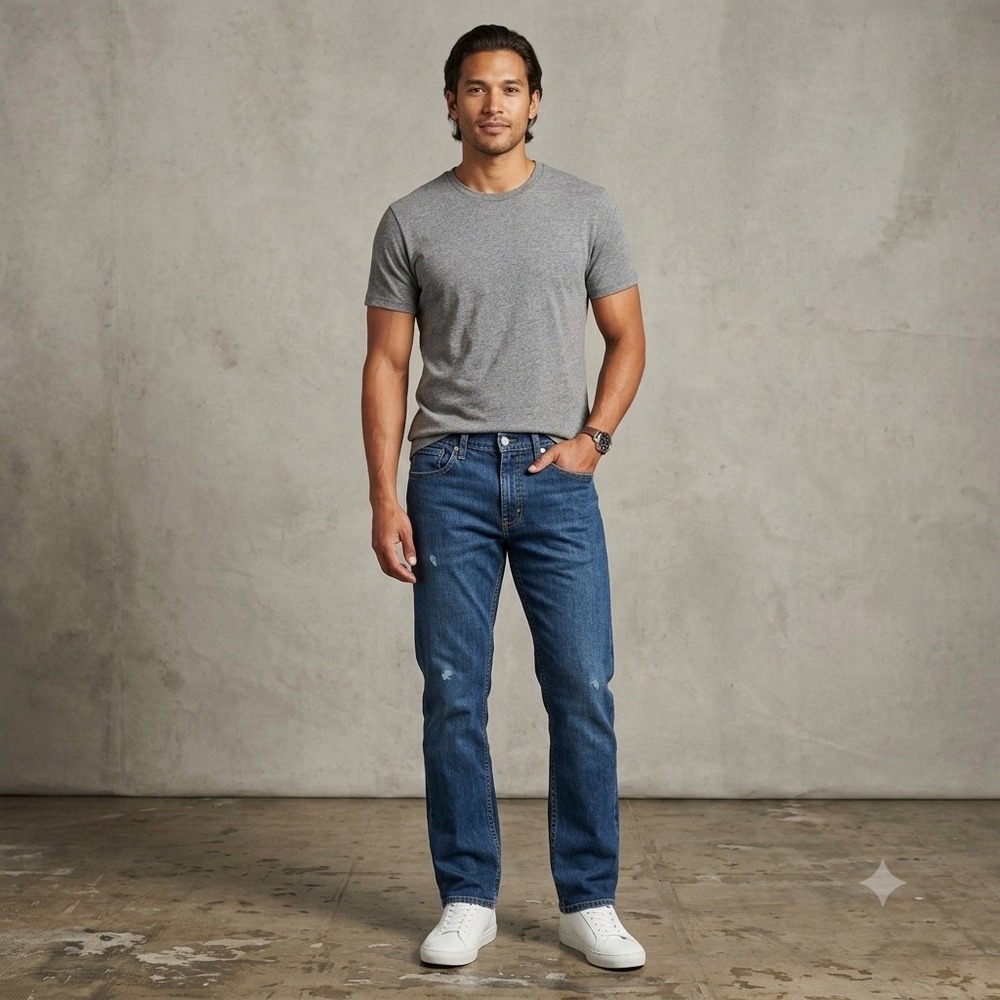 Levis 513 Mens Size 31x30 Slim Straight Jeans Blue Stretch Denim Dark Wash